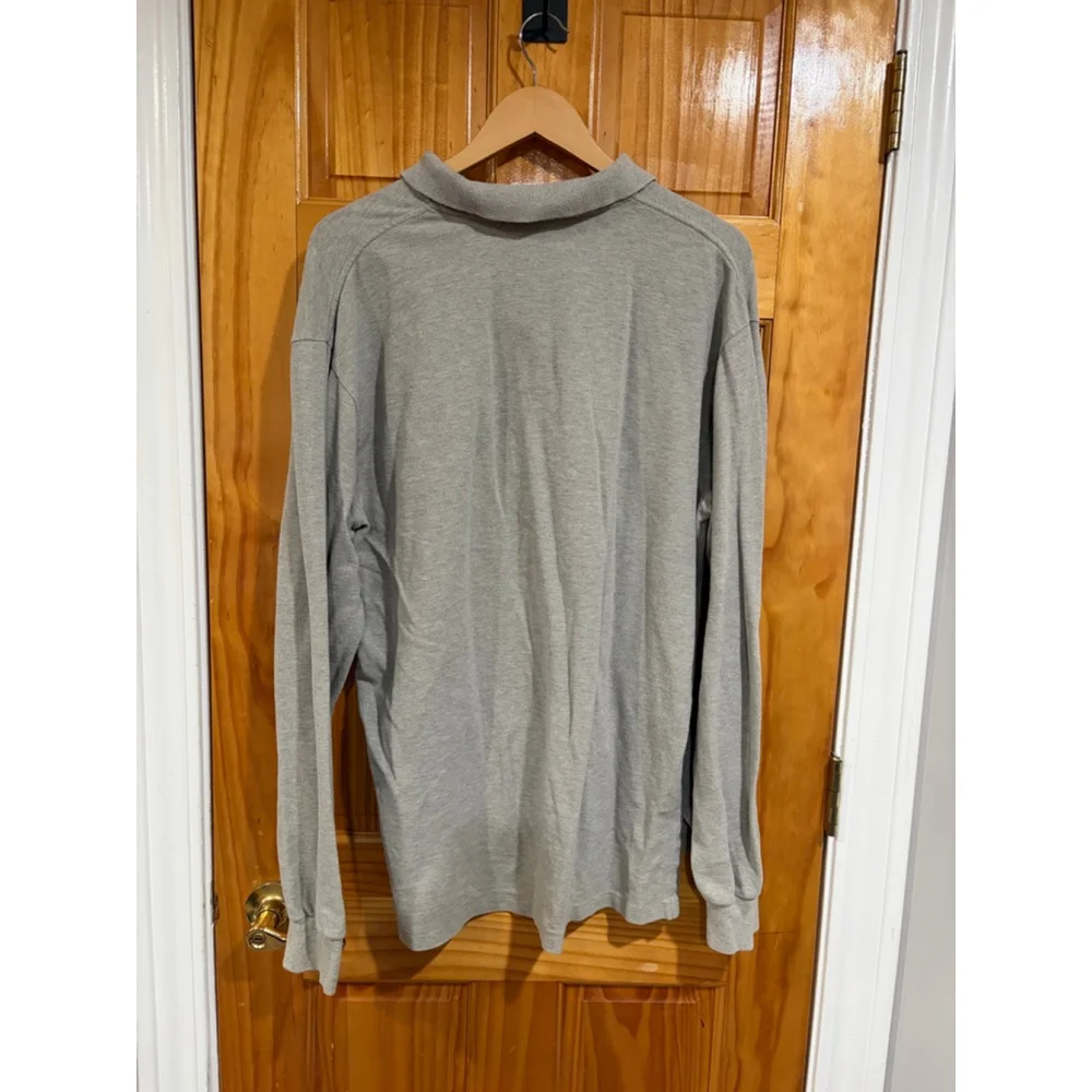 Polo Ralph Lauren Gray Long Sleeve Polo Shirt Pony Logo Cotton XL
